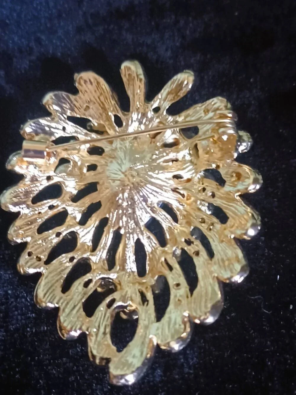 Elegant Red, and Clear Rhinestone Brooch
